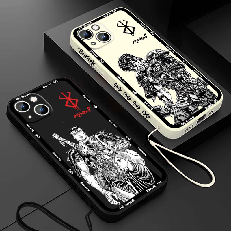 Apple Iphone 16 - Japan Anime Berserk Guts Flüssigkautschuk-Handyhülle für