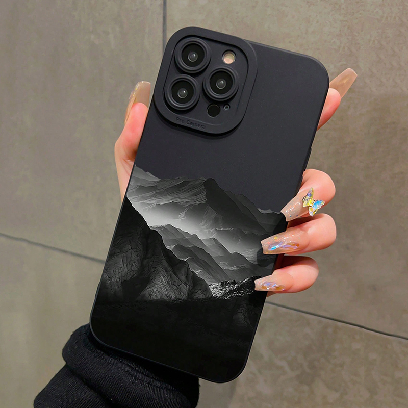 Xiaomi Redmi Note 14 - Black Mountain INS Design Silikon Handyhülle